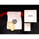 NEW $130 ALEXANDER MCQUEEN Shiny Gold Tone Brass SKULL MONEY CLIP w/ Gift Box