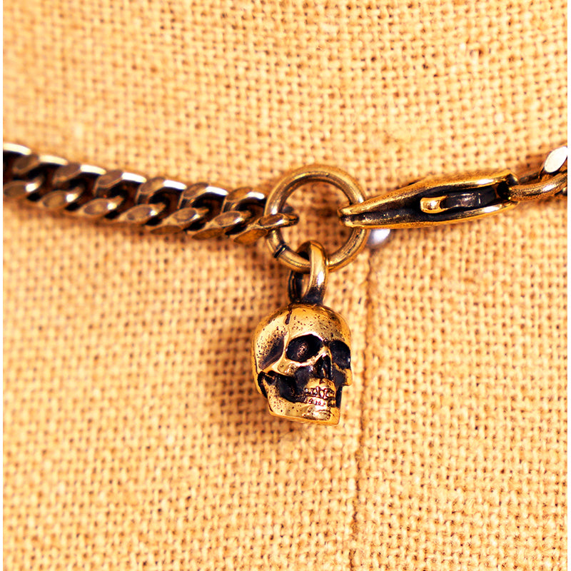 NEW $590 ALEXANDER MCQUEEN Gold Tone Brass SKULL LOGO SKULL CRYSTAL NECKLACE NIB