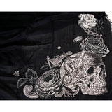 NEW $570 ALEXANDER MCQUEEN Black TATTOO SKULL Wool Silk WISPY 55" x 55" SCARF