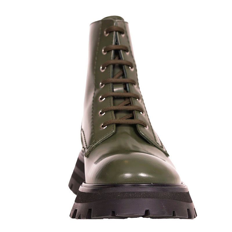 37 NEW $990 ALEXANDER MCQUEEN Wander Leather Exaggerated-Sole COMBAT BOOTS US 7