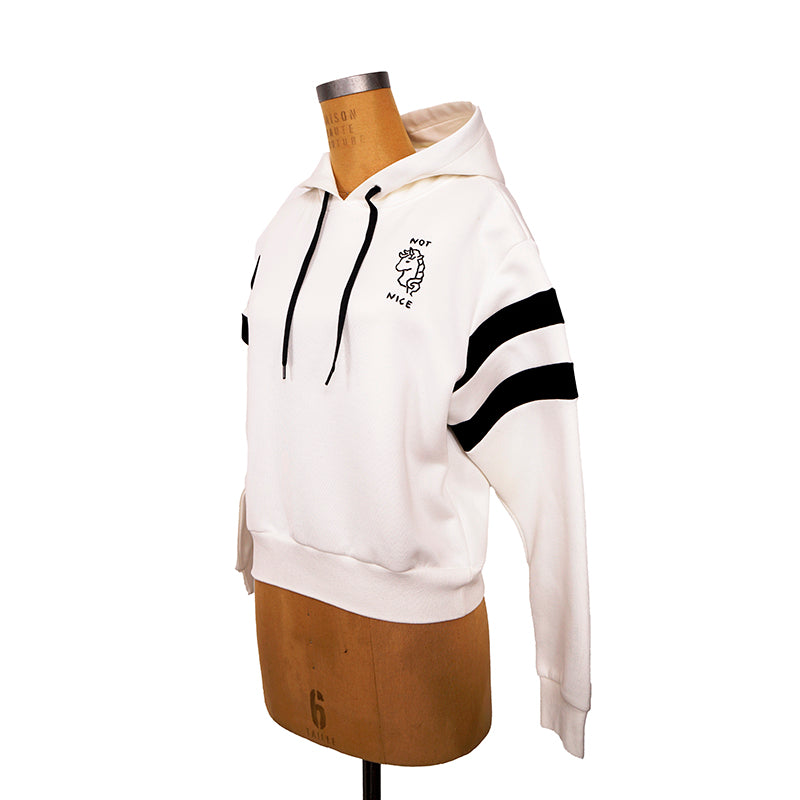 sz S NEW $1,900 MIU MIU White UNICORN NOT NICE Cropped Hoodie SWEATSHIRT TOP NWT