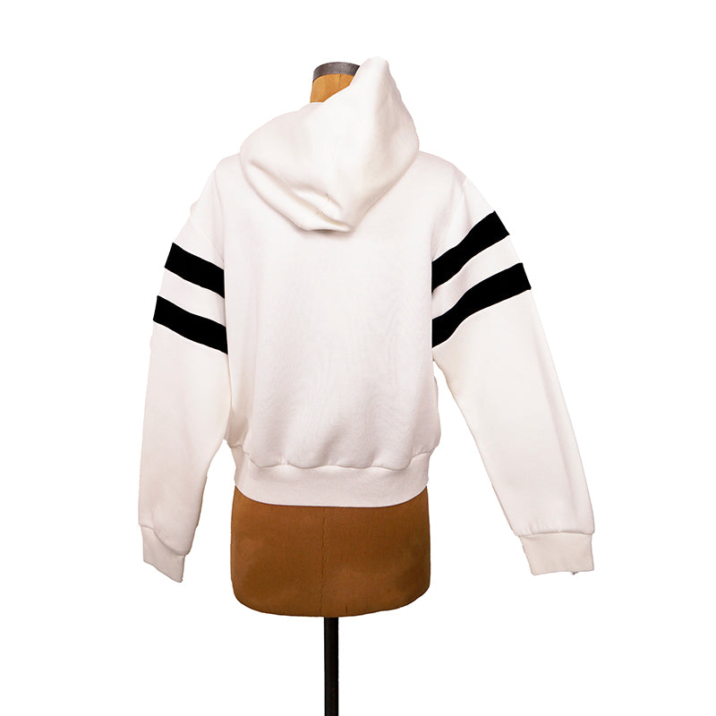 sz S NEW $1,900 MIU MIU White UNICORN NOT NICE Cropped Hoodie SWEATSHIRT TOP NWT