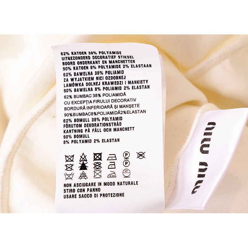 sz S NEW $1,900 MIU MIU White UNICORN NOT NICE Cropped Hoodie SWEATSHIRT TOP NWT