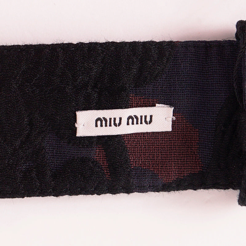 40 NEW $495 MIU MIU RUNWAY Vintage Blue Black Wine FLORAL Tricotine Waist BELT