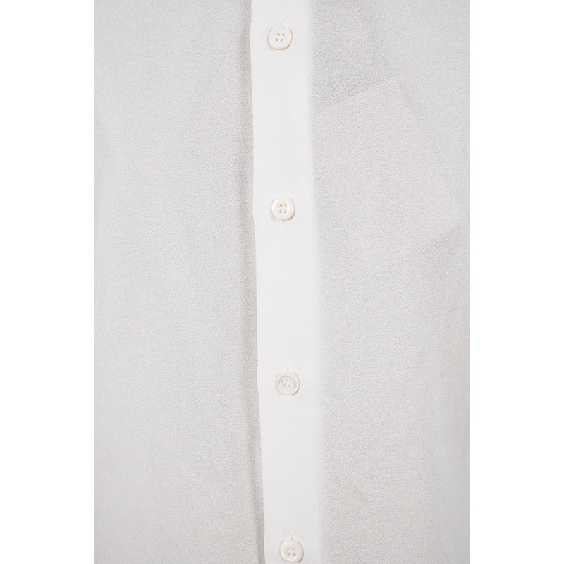 NEW $1,170 MIU MIU White Ruffled Bib Flutter Sleeves FLOWER BROOCH COLLAR BLOUSE