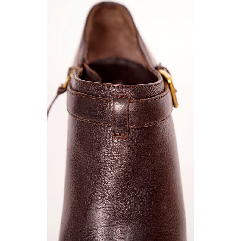 38 VINTAGE MIU MIU Brown Leather CHUNKY HIGH HEEL Y2K Booties ANKLE BOOTS 37.5