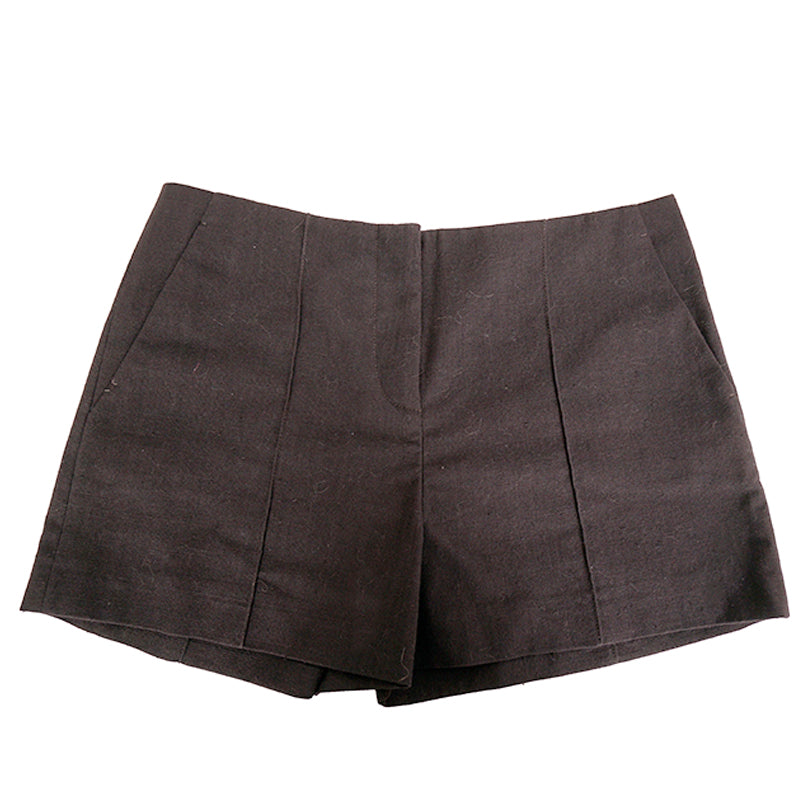 40 NEW $1,110 MIU MIU Ebano Dark Brown-Gray Cotton VINTAGE TEXTURED DRILL SHORTS
