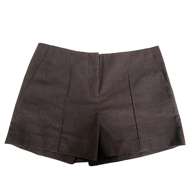 42 NEW $1,110 MIU MIU Ebano Dark Brown-Gray Cotton VINTAGE TEXTURED DRILL SHORTS