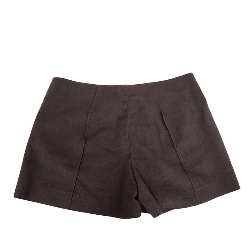 40 NEW $1,110 MIU MIU Ebano Dark Brown-Gray Cotton VINTAGE TEXTURED DRILL SHORTS