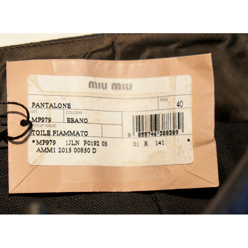 40 NEW $1,110 MIU MIU Ebano Dark Brown-Gray Cotton VINTAGE TEXTURED DRILL SHORTS