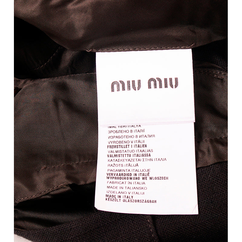40 NEW $1,110 MIU MIU Ebano Dark Brown-Gray Cotton VINTAGE TEXTURED DRILL SHORTS