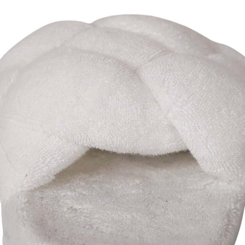 37 NEW $875 MIU MIU Bianco White TERRY CLOTH Braided Strap Slide SANDALS NIB 7