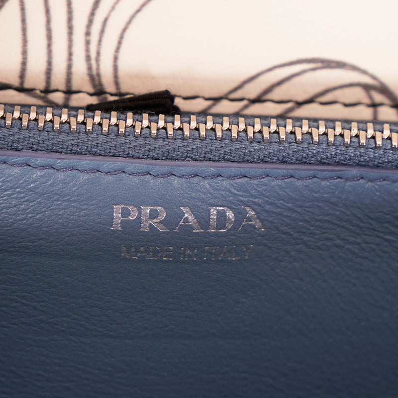 NEW PRADA x James Jean 2018 RUNWAY Rabbit BUNNY PRINT Glacé Calf Leather BAG NIB