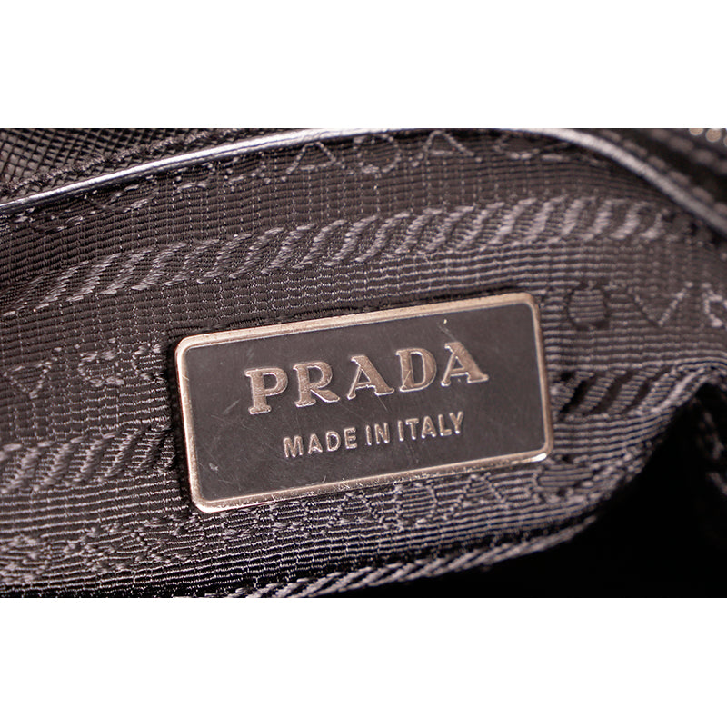 VINTAGE PRADA Black Nylon Saffiano GRIFFIN SNAKE CHIMERA LOGO Crossbody BAG EUC