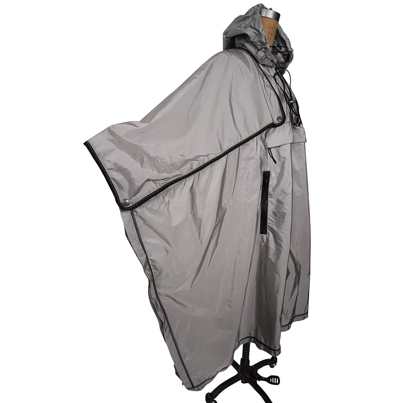 sz 36 XS NEW $2,410 PRADA Gray RE-NYLON 2-Piece Long PONCHO CAPE Light JACKET