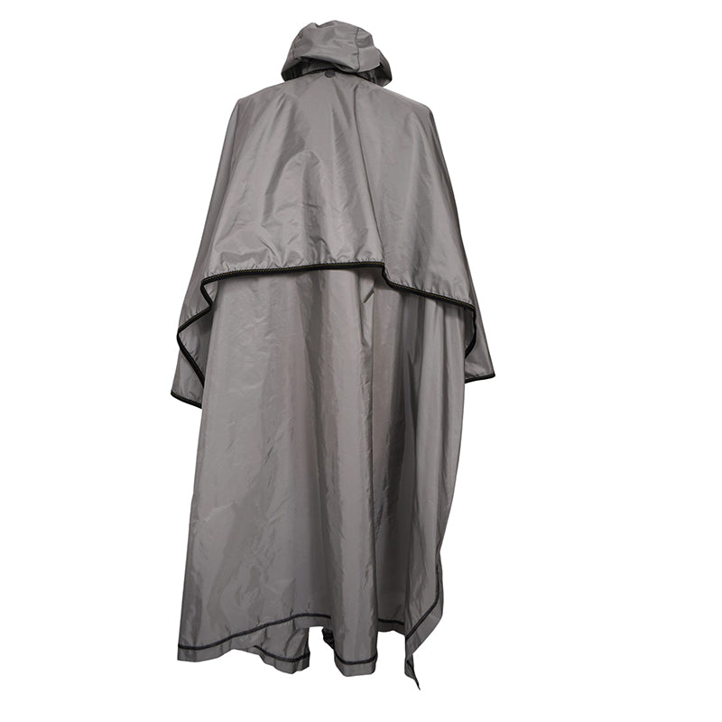 sz 36 XS NEW $2,410 PRADA Gray RE-NYLON 2-Piece Long PONCHO CAPE Light JACKET
