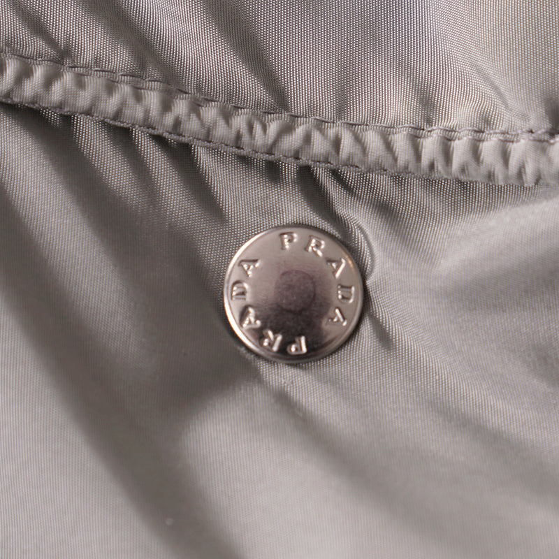 sz 36 XS NEW $2,410 PRADA Gray RE-NYLON 2-Piece Long PONCHO CAPE Light JACKET