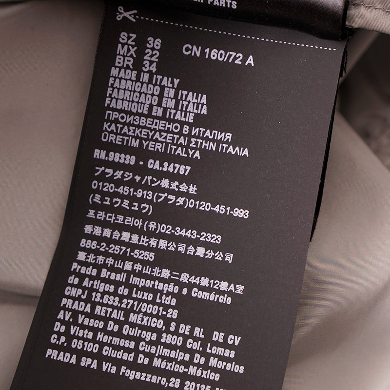 sz 36 XS NEW $2,410 PRADA Gray RE-NYLON 2-Piece Long PONCHO CAPE Light JACKET