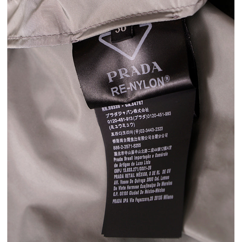 sz 36 XS NEW $2,410 PRADA Gray RE-NYLON 2-Piece Long PONCHO CAPE Light JACKET