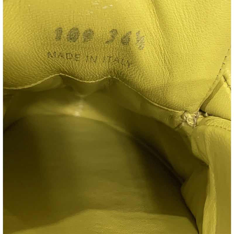 36.5 NEW $1,020 PRADA Cedro Yellow Padded Soft Leather SABOT FLATS LOGO LOAFERS