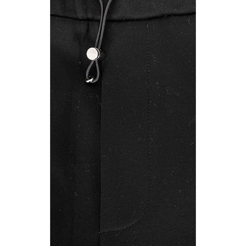 NEW $1700 PRADA Men's Black Technical Cotton & RE-NYLON Racing Stripe LOGO PANTS