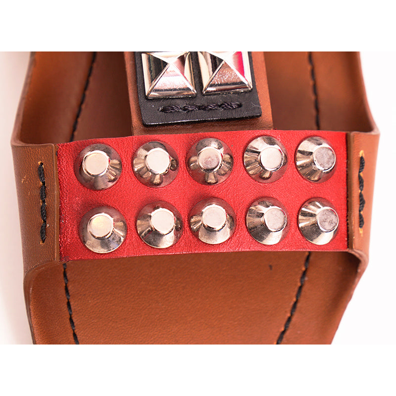 37 NEW $795 PRADA RUNWAY Brown Leather SILVER STUD Wrap FLAT GLADIATOR SANDALS