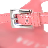 sz 37 NEW $960 PRADA Petal Pink Patent Leather LARGE LOGO Slingback SANDALS NIB