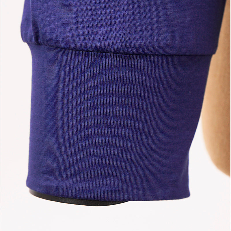 sz L NEW $1080 PRADA Men's Cina Blue Cotton RUBBER LOGO Fold Over TURTLENECK TOP