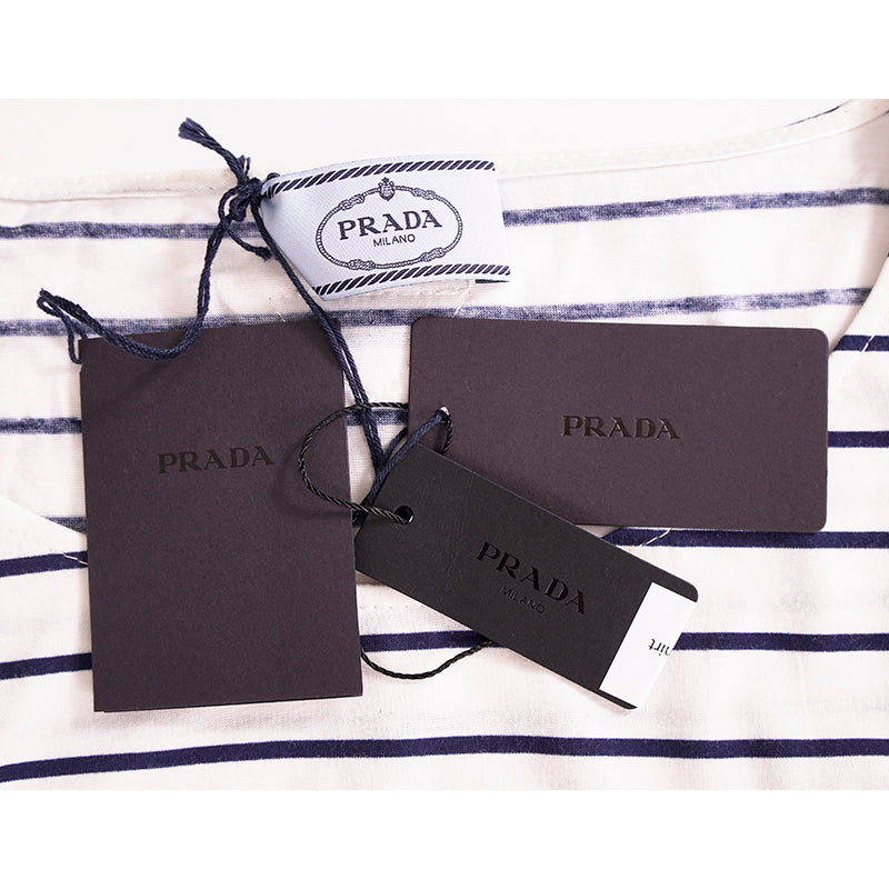 M NEW $1020 PRADA Runway Woman's White Graphic RABBIT Print Long Sleeve T-SHIRT