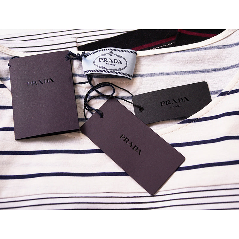 M NEW $1020 PRADA Runway Woman's White Graphic RABBIT Print Long Sleeve T-SHIRT