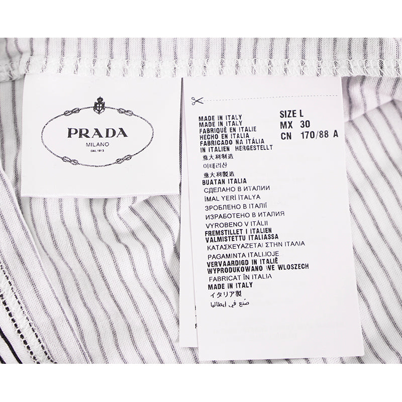 M NEW $1020 PRADA Runway Woman's White Graphic RABBIT Print Long Sleeve T-SHIRT