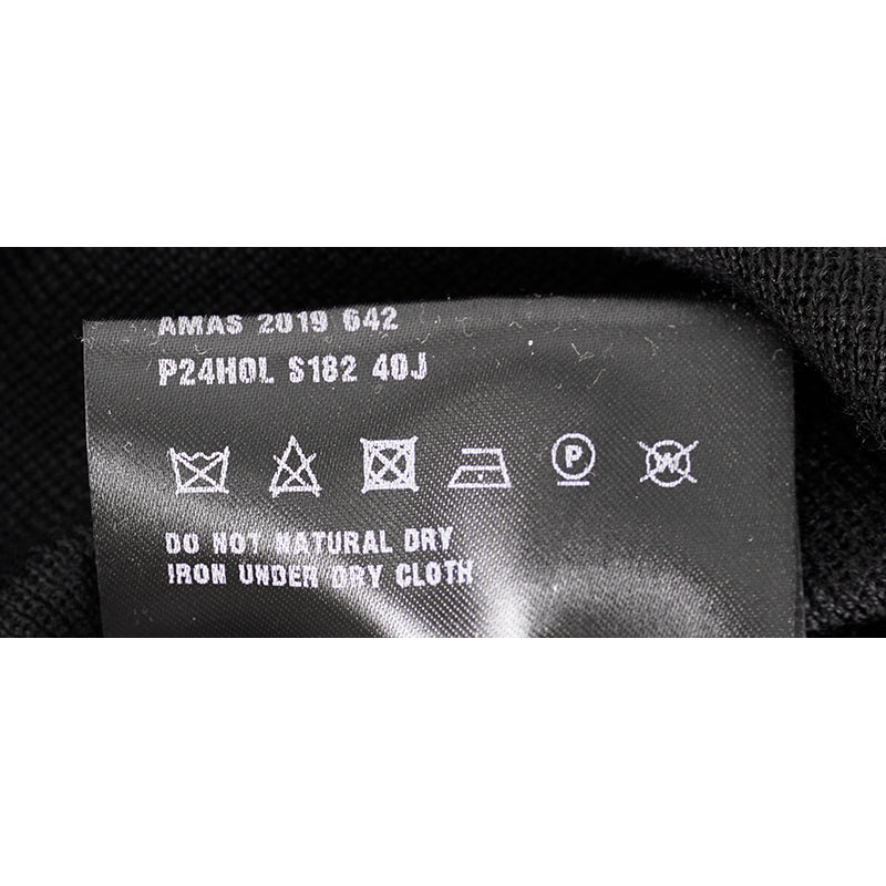 40 NEW $1,880 PRADA Woman's Black CASHMERE & SILK Fine Knit LOGO ZIP POLO TOP