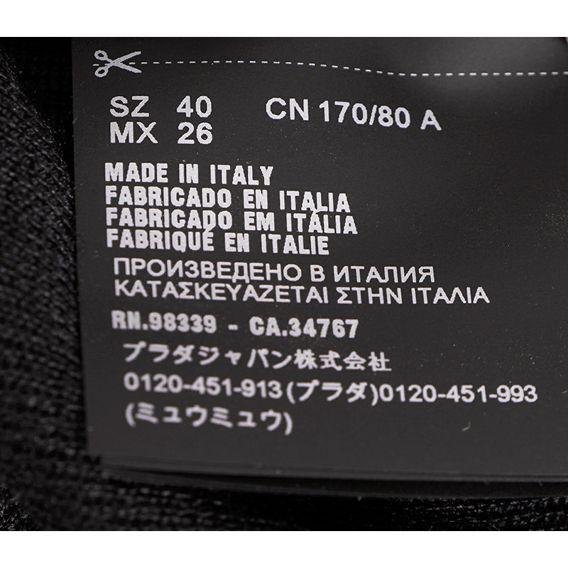 40 NEW $1,880 PRADA Woman's Black CASHMERE & SILK Fine Knit LOGO ZIP POLO TOP