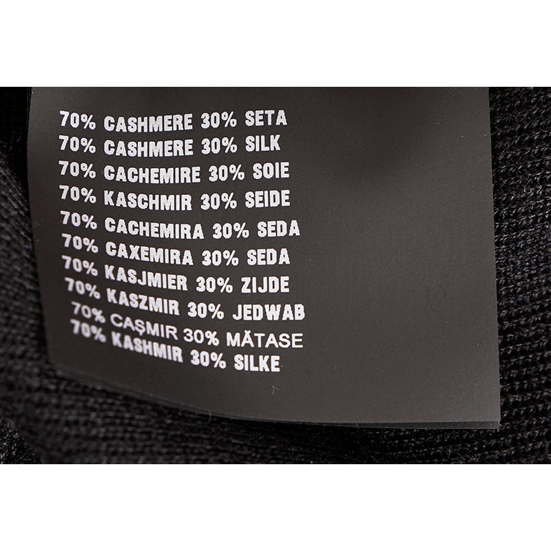 40 NEW $1,880 PRADA Woman's Black CASHMERE & SILK Fine Knit LOGO ZIP POLO TOP