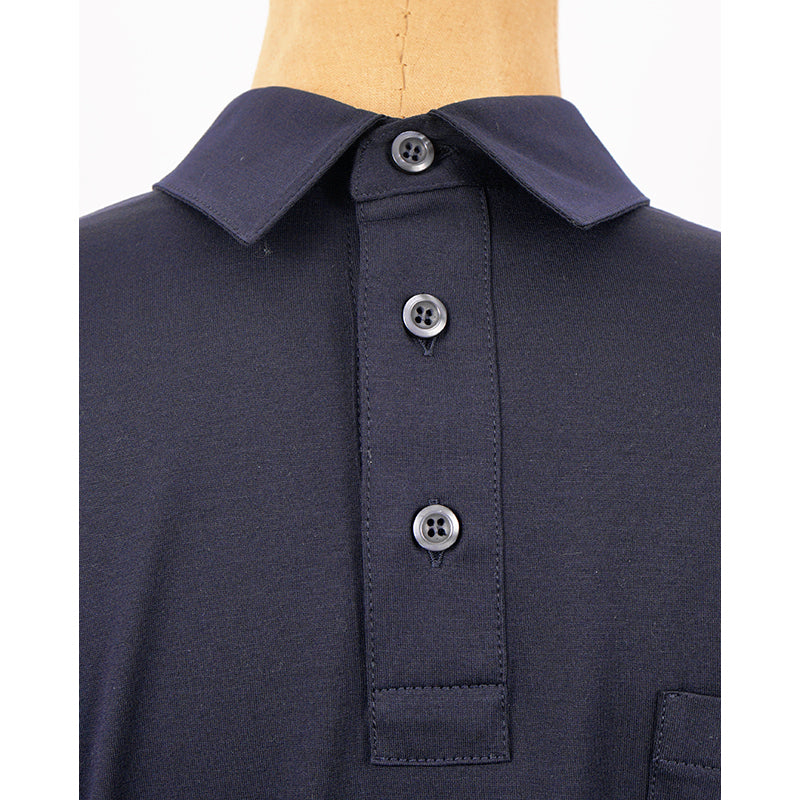 M NEW $1280 PRADA Men's Navy Blue Cotton LOGO POCKET Long Sleeve POLO SHIRT TOP