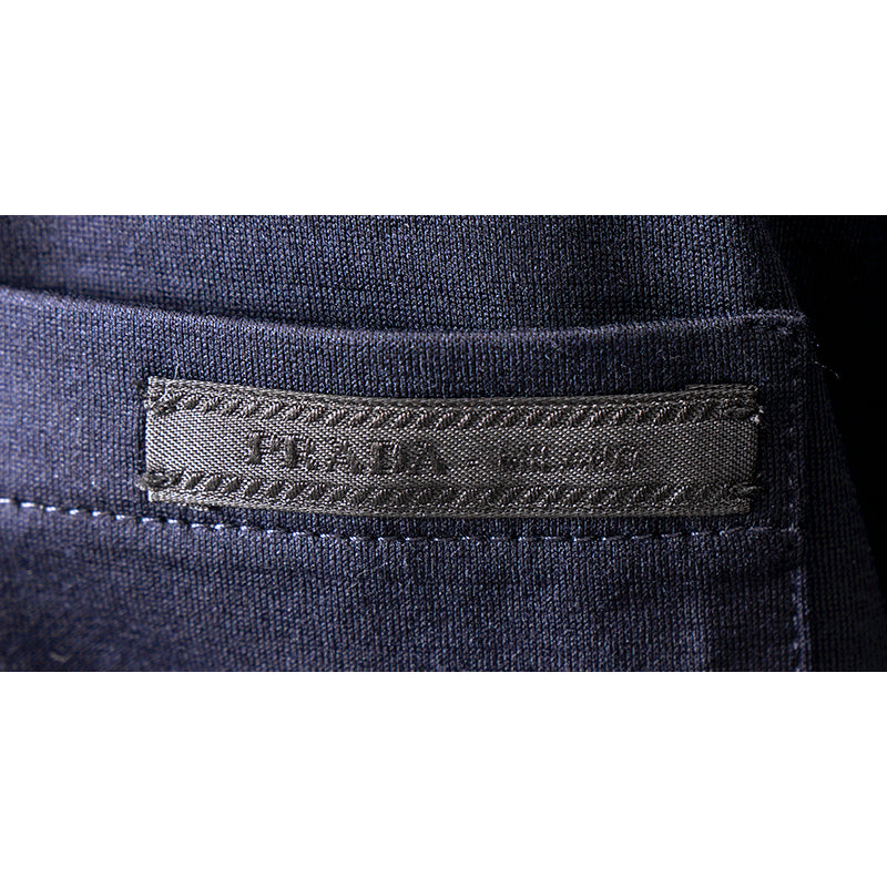 M NEW $1280 PRADA Men's Navy Blue Cotton LOGO POCKET Long Sleeve POLO SHIRT TOP
