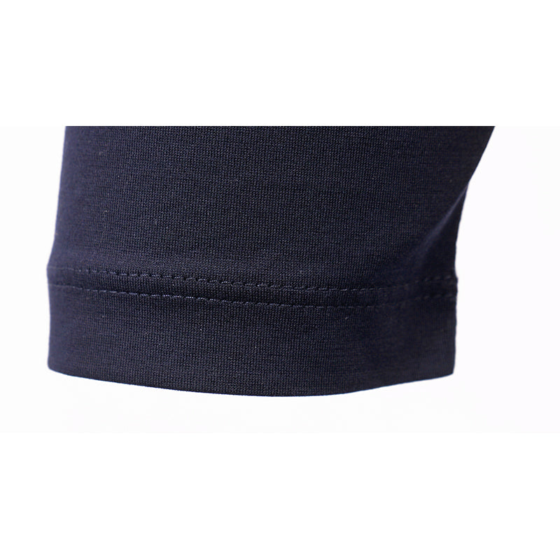 M NEW $1280 PRADA Men's Navy Blue Cotton LOGO POCKET Long Sleeve POLO SHIRT TOP