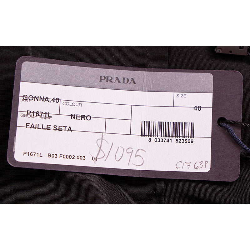 NEW $1,095 PRADA VINTAGE 2008 Runway Black Silk Blend Long A-Frame Gothic SKIRT