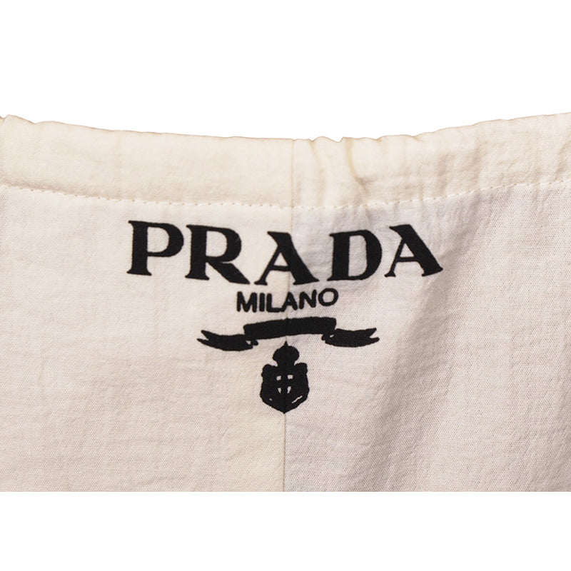 sz 44 NEW $1850 PRADA Ecru Cotton Chambray NAUTICAL MERMAID OCTOPUS SKULL Skirt