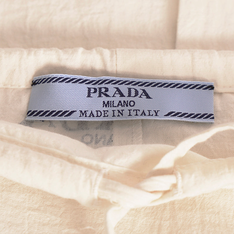 sz 44 NEW $1850 PRADA Ecru Cotton Chambray NAUTICAL MERMAID OCTOPUS SKULL Skirt