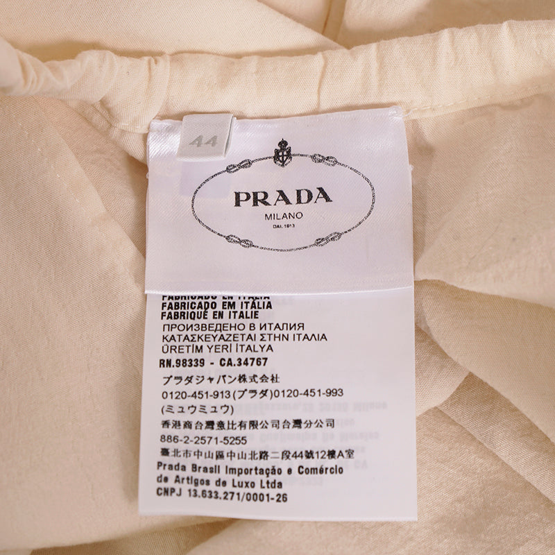 sz 44 NEW $1850 PRADA Ecru Cotton Chambray NAUTICAL MERMAID OCTOPUS SKULL Skirt