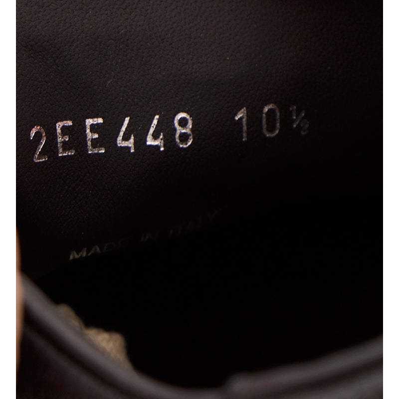 US 10.5/11/11.5/12.5/13/14 NEW $1170 PRADA Men's Black AGED-EFFECT LEATHER Red LOGO SNEAKERS