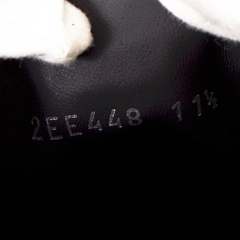 US 10.5/11/11.5/12.5/13/14 NEW $1170 PRADA Men's Black AGED-EFFECT LEATHER Red LOGO SNEAKERS