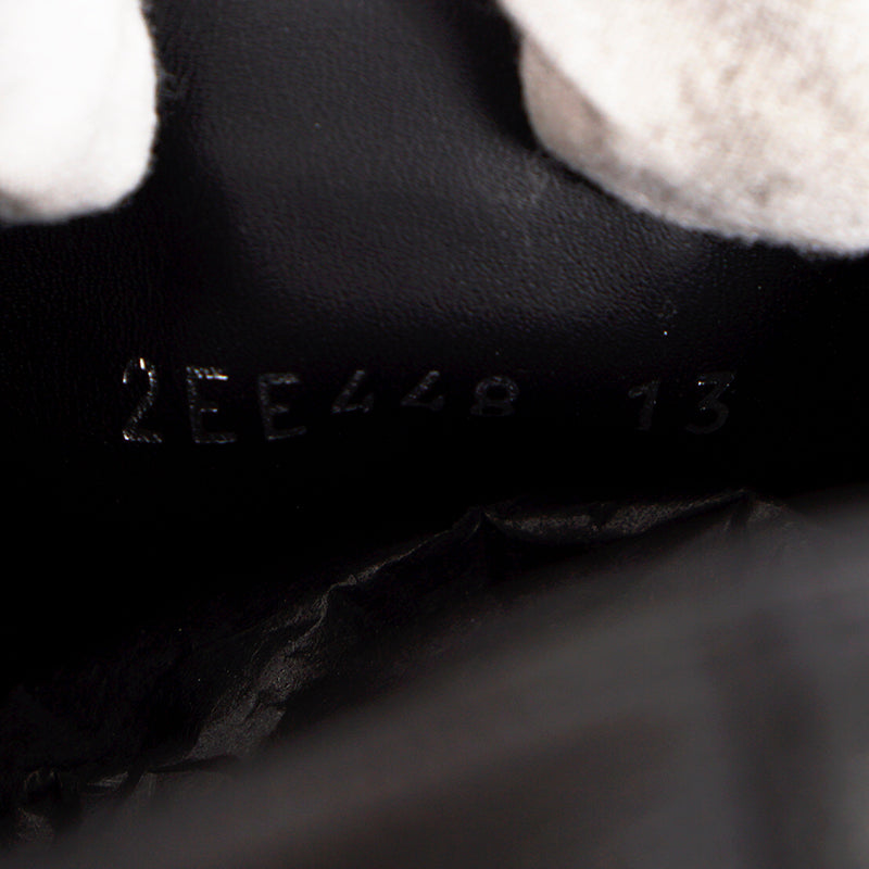 US 10.5/11/11.5/12.5/13/14 NEW $1170 PRADA Men's Black AGED-EFFECT LEATHER Red LOGO SNEAKERS