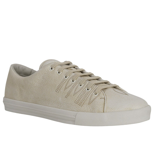 US 10,11,11.5,12.5,13 NEW $1170 PRADA Mens White AGED-EFFECT LEATHER Red LOGO SNEAKERS