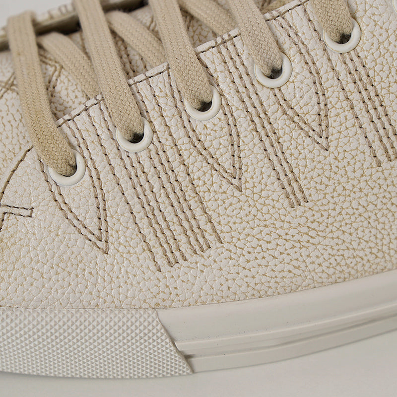 US 10,11,11.5,12.5,13 NEW $1170 PRADA Mens White AGED-EFFECT LEATHER Red LOGO SNEAKERS
