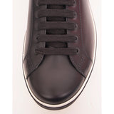 UK 11 US 12 NEW $895 PRADA Mens Black Leather TRIANGLE LOGO Low Top SNEAKERS NIB