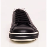 UK 11 US 12 NEW $895 PRADA Mens Black Leather TRIANGLE LOGO Low Top SNEAKERS NIB
