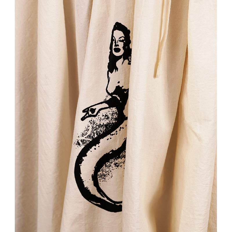 sz 42 NEW $3150 PRADA Ecru Cotton Chambray NAUTICAL MERMAID OCTOPUS Shirt DRESS