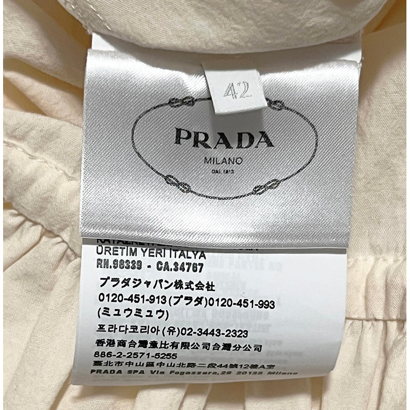 sz 42 NEW $3150 PRADA Ecru Cotton Chambray NAUTICAL MERMAID OCTOPUS Shirt DRESS